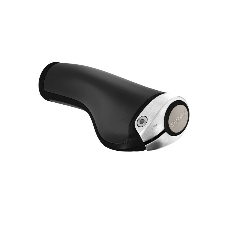 Brooks GP1 Ledergriffe 130/100mm, Schwarz/silber 1 Brooks GP1 Ledergriffe 130/100mm, Schwarz/silber