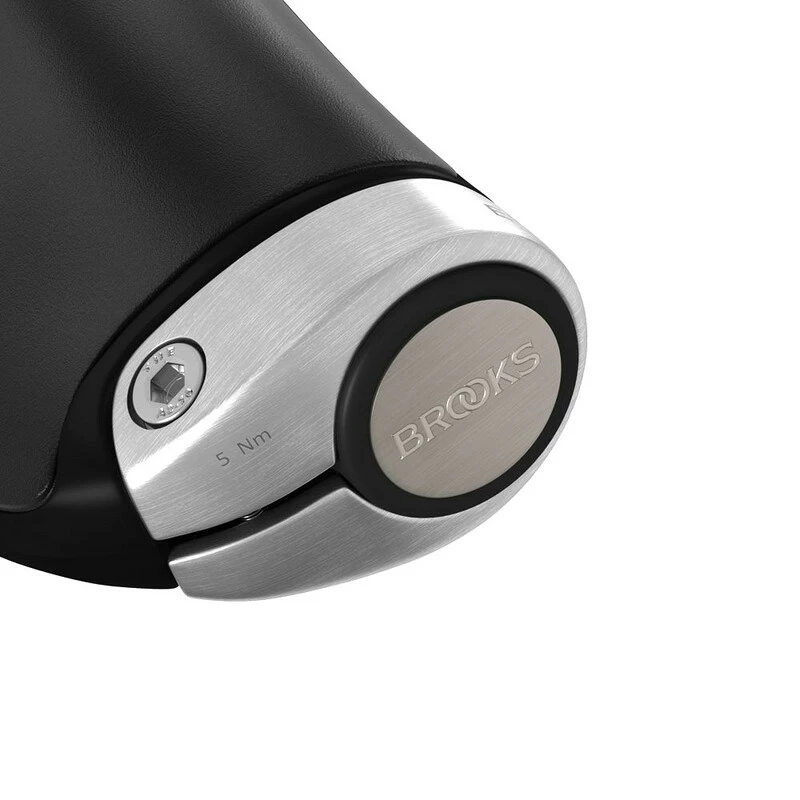 Brooks GP1 Ledergriffe 130/100mm, Schwarz/silber 2 Brooks GP1 Ledergriffe 130/100mm, Schwarz/silber – Bild 2