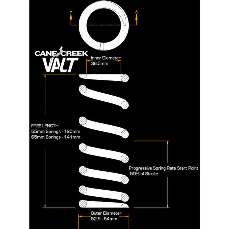 Cane Creek Valt Lightweight Progressive Spring 450-550 2 Cane Creek Valt Lightweight Progressive Spring 450-550 – Bild 2