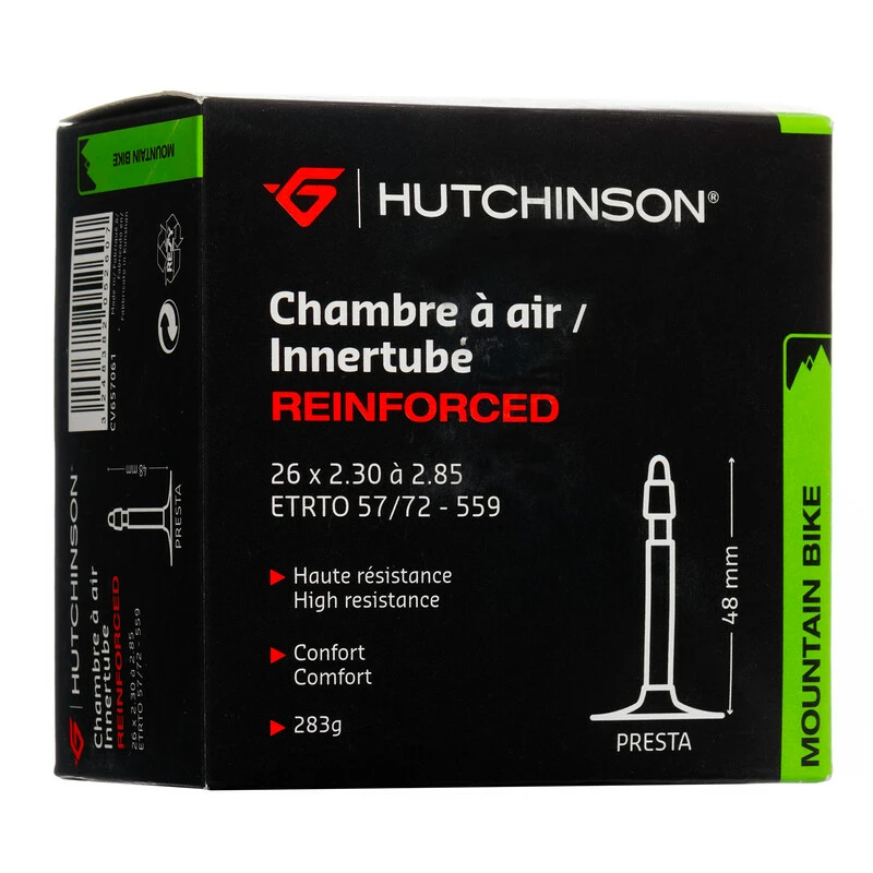 Hutchinson Schlauch, REINFORCED 1.2mm, 29x2.30-2.85 (57/72-622) Presta 48mm, CV657761 1 Hutchinson Schlauch, REINFORCED 1.2mm, 29x2.30-2.85 (57/72-622) Presta 48mm, CV657761