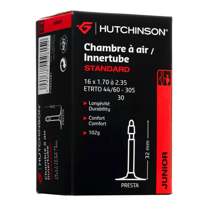 Hutchinson Schlauch, STANDARD, Junior 16x1.70-2.35 Presta 32mm, CV654281 1 Hutchinson Schlauch, STANDARD, Junior 16x1.70-2.35 Presta 32mm, CV654281