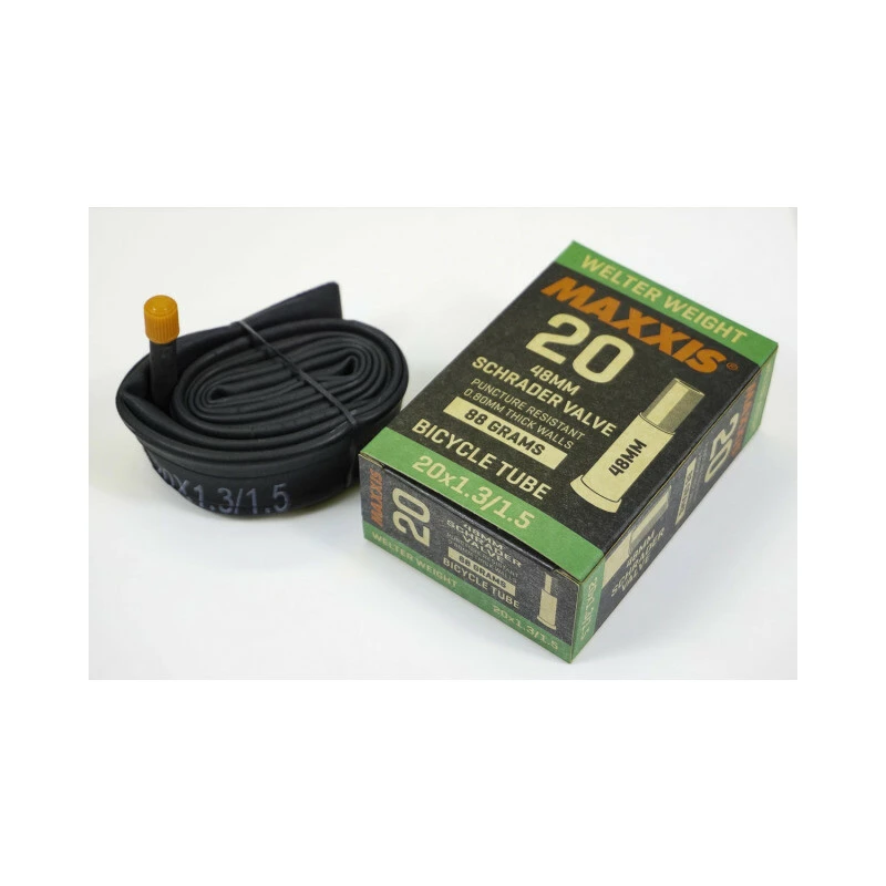 Maxxis Schlauch Welter Weight 0.8mm, Schrader 48mm, 20x1.30-1.50, 33/40-406, Ventil 48mm 1 Maxxis Schlauch Welter Weight 0.8mm, Schrader 48mm, 20x1.30-1.50, 33/40-406, Ventil 48mm