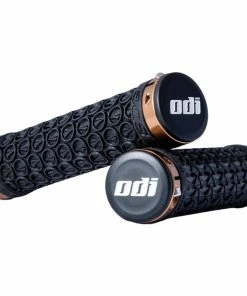 SDG Lenkergriffe Odi Hansolo Lock-On Grips Black/Gold, Inkl. Black Ano Lock Ring &amp; Snap Cap End Plugs