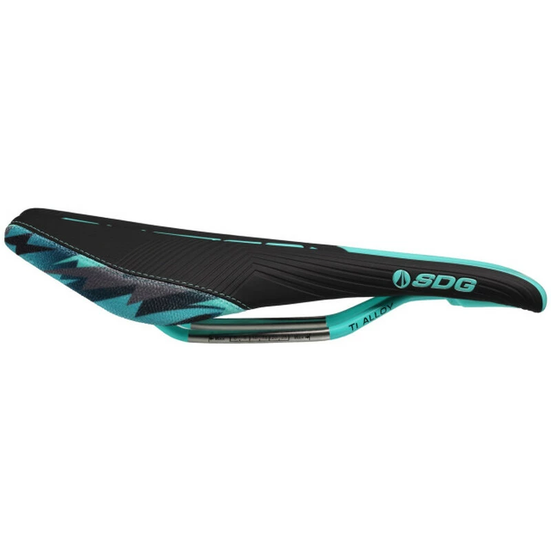 SDG Sattel Duster P MTN Ti-Alloy, Black/Teal, Painted Rails 2 SDG Sattel Duster P MTN Ti-Alloy, Black/Teal, Painted Rails – Bild 2