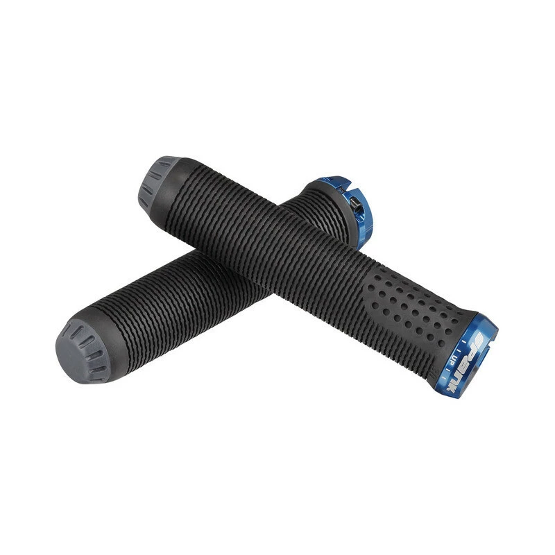 Spank Griffe Spike 30 LockOn, 145mm, 30mm, Schwarz/blau 1 Spank Griffe Spike 30 LockOn, 145mm, 30mm, Schwarz/blau
