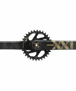 SRAM XX1 EAGLE 20 DUB 1x12 X-Sync Kurbelgarnitur Carbon 175mm, Boost 148, 34Z, DUB, Ohne Tretlager, Schwarz-gold