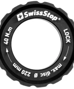 SwissStop Centerlock Lockring MTB, Alu, Schwarz, 3.74mm, Bis 220mm